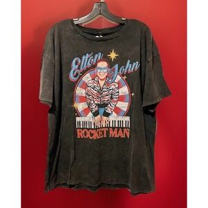 Elton John Rocket Man Ladie's T-Shirt Rhinestone Bling Size Medium NWT